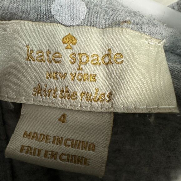 Kate Spade Dotted Dress Girls Size 4 Camera Print Short Sleeve Grey - Picture 2 of 3